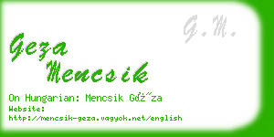 geza mencsik business card